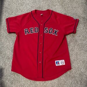 Vintage Russell Athletic Boston Red Sox Sewn Jersey Size M red white blue